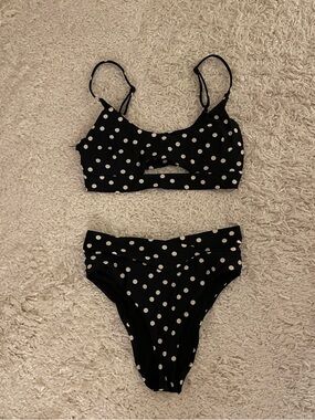 aerie Black and White Polka Dot Bikini
